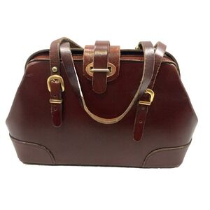 Rare Vtg 60s/70s Zenith‎ Large Leather Satchel Doctor Bag Structured Handbag